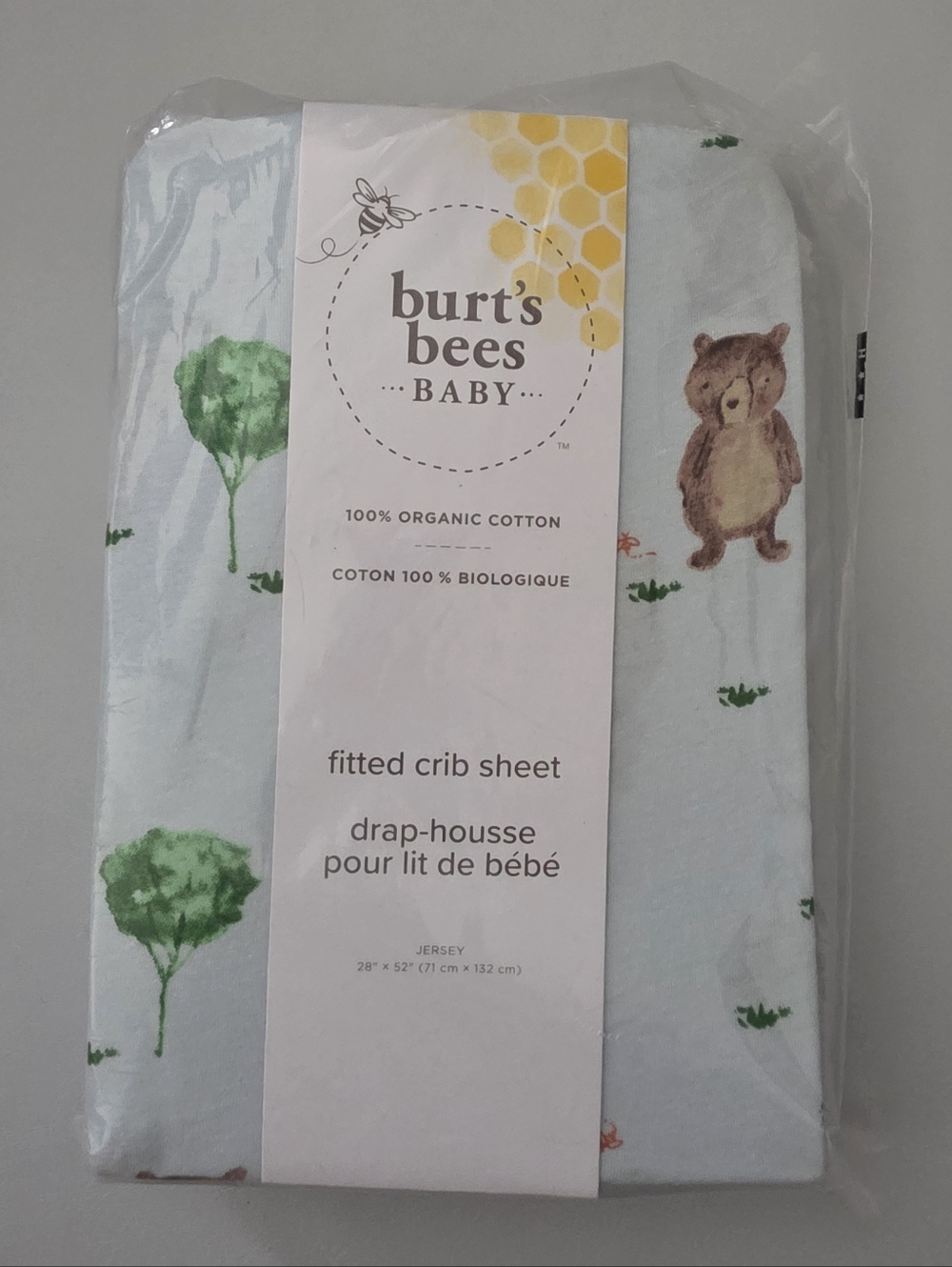(NIB) Burt's Bees Baby Storybook Bear Organic Cotton BEESNUG® Fitted Crib Sheet